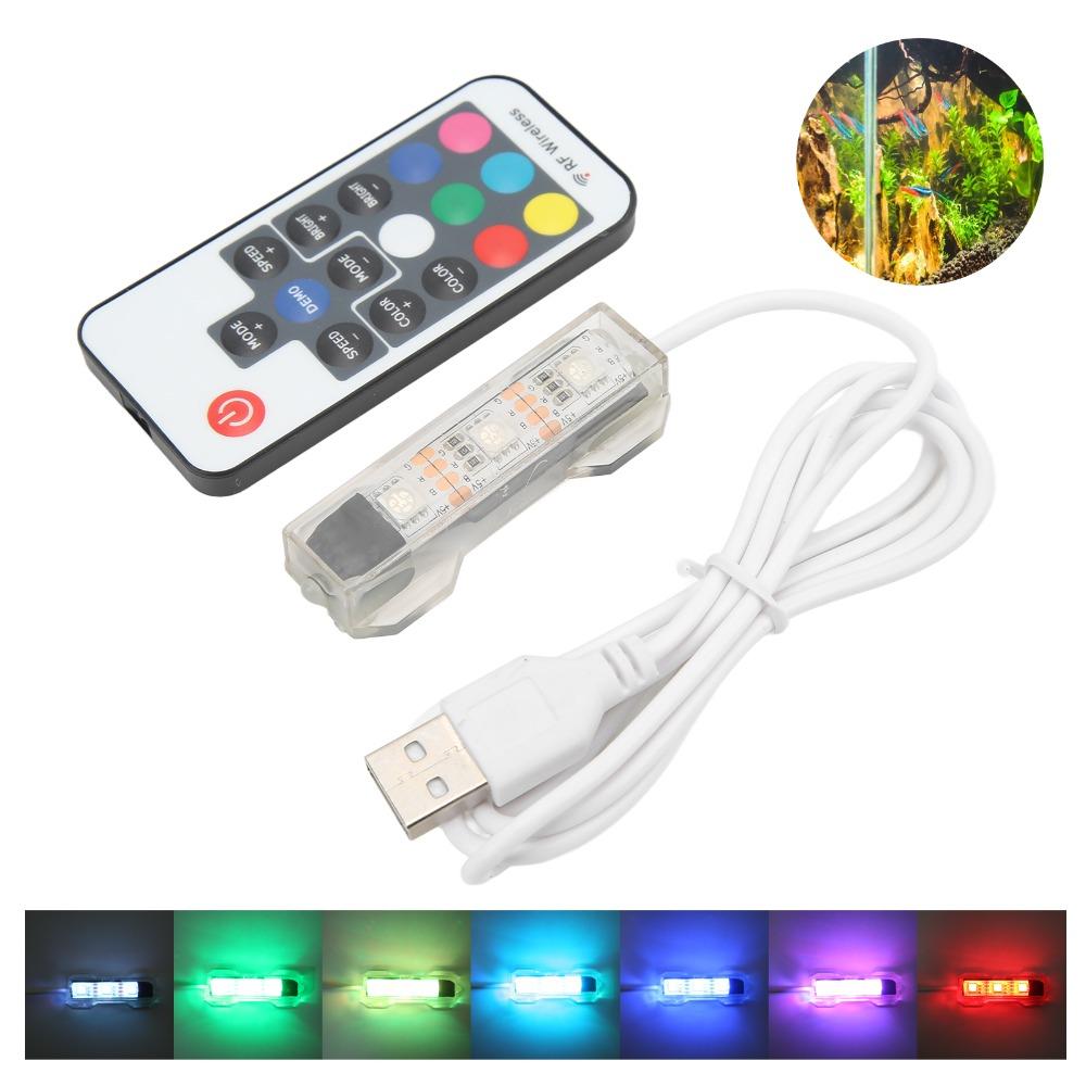 Colorful Light LED Aquarium Light Split Type Remote Control Micro Landscape Light LED Hex Square Blocks Remote Control Light