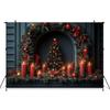 Mocsicka Christmas Tree Backdrop Photography Home Candle Wall Gift Decoration Background Props Studio Wallpaper Banner Photocall