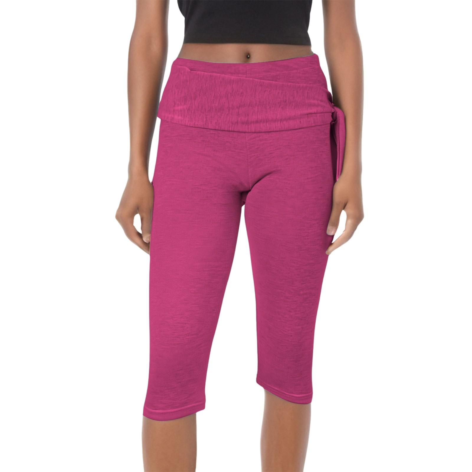 

Жіночі штани для йоги на низькій посадці з еластичним поясом і двома укороченими легінсами. M