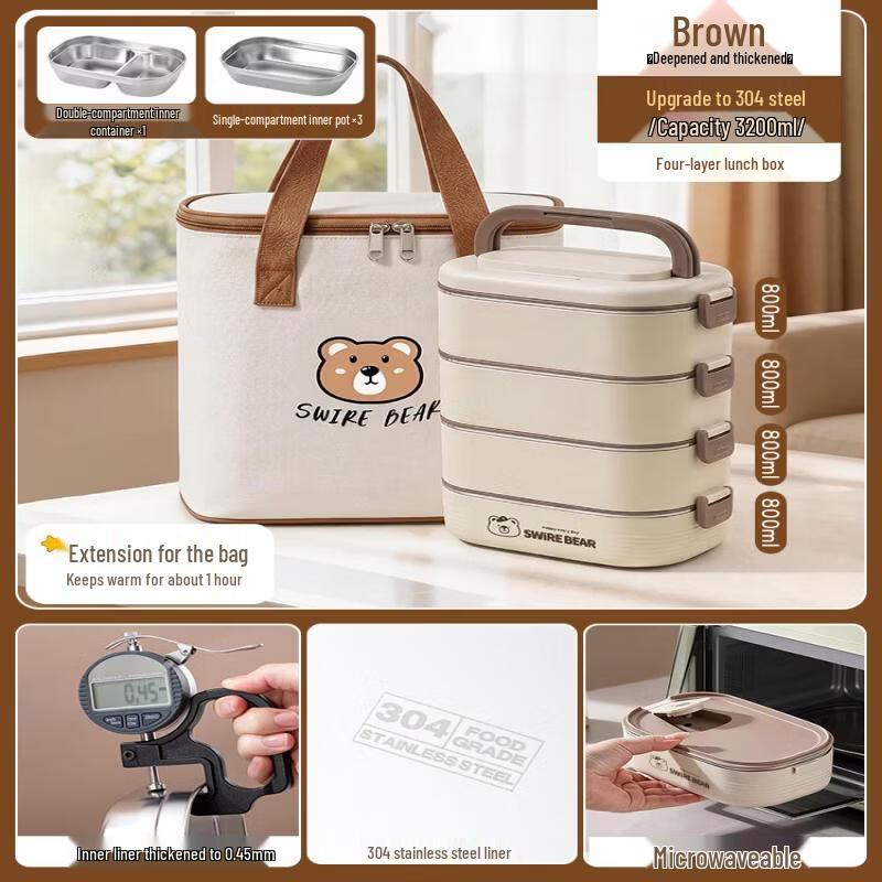 Qiwei Stainless Steel Insulated Microwaveable Lunch Box