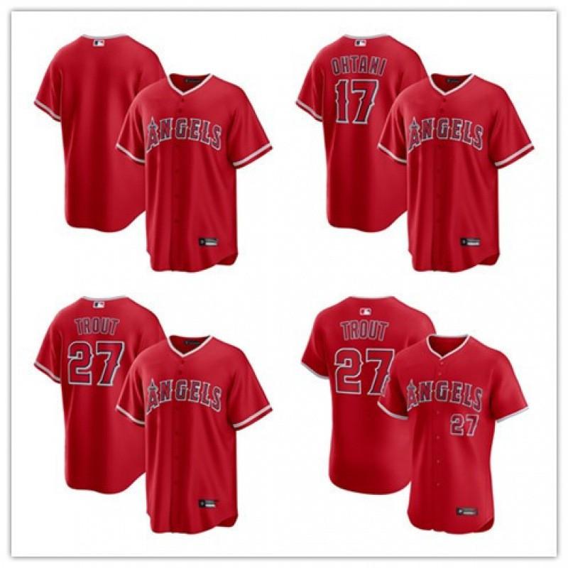 MLB Los Angeles Angels Mike Trout 27 Embroidered Baseball Jersey Unisex Fan Apparel