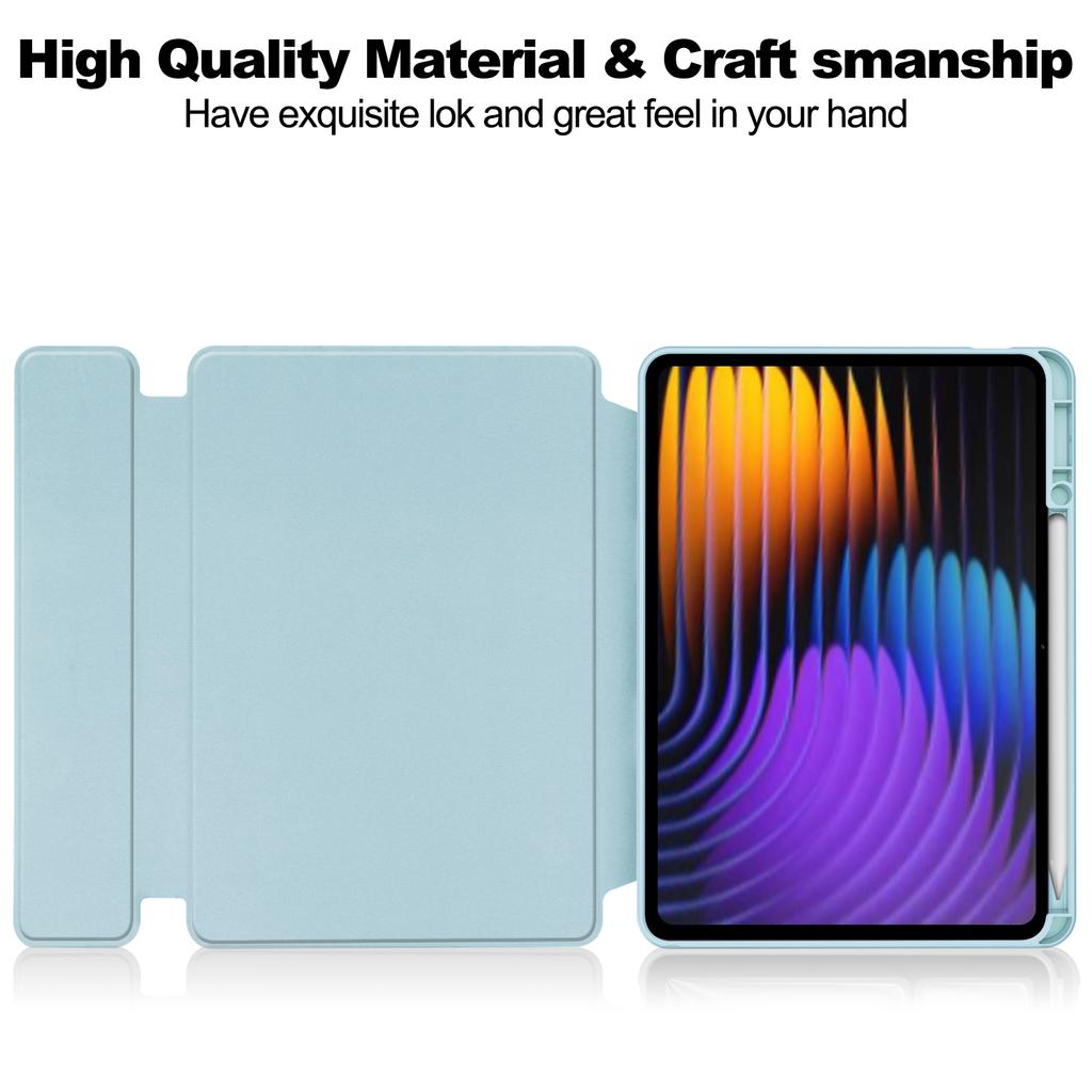 Pro Xiaomi Pad 7 Pouzdro 360° Otočný Stojan PU Kůže+Akryl Kryt na Tablet (Bez klávesnice)