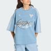 Adidas Originals Adilenium Cotton Denim Striped Sports Short Sleeve T-Shirt Women tops KZ5011