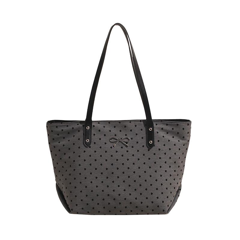 Bow Bag Women's New Casual Shoulder Bag Large Capacity Tote Bag Class Commuter Bag