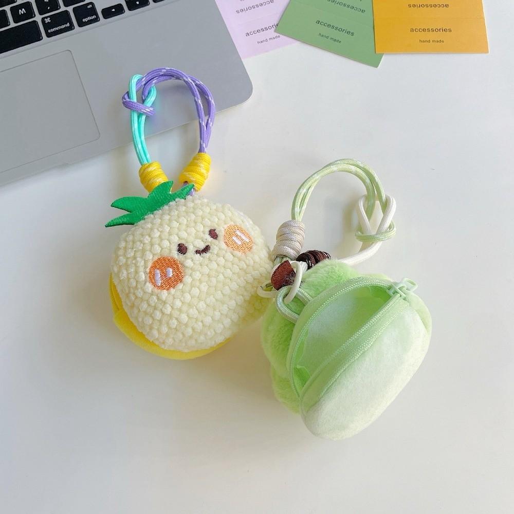 Plush Pouch Cartoon Bag Pendant Fruit Dolls Coin Purse Creative Plush Earphone Bag Women