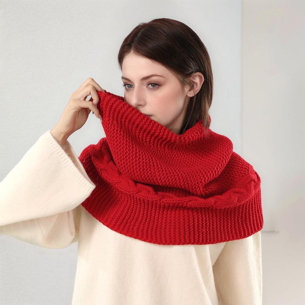 Women Ladies Knitting Scarf Winter Warm Necklace Scarf for Women Clothing Accessories Imitation Cashmere Female Scarves