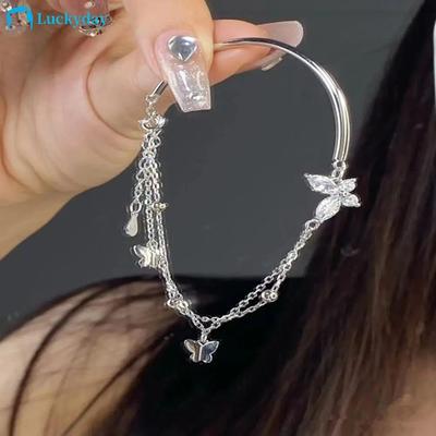 Bracelet papillon en Zircon élégant, chaîne en argent, accessoires de bijoux pour femmes