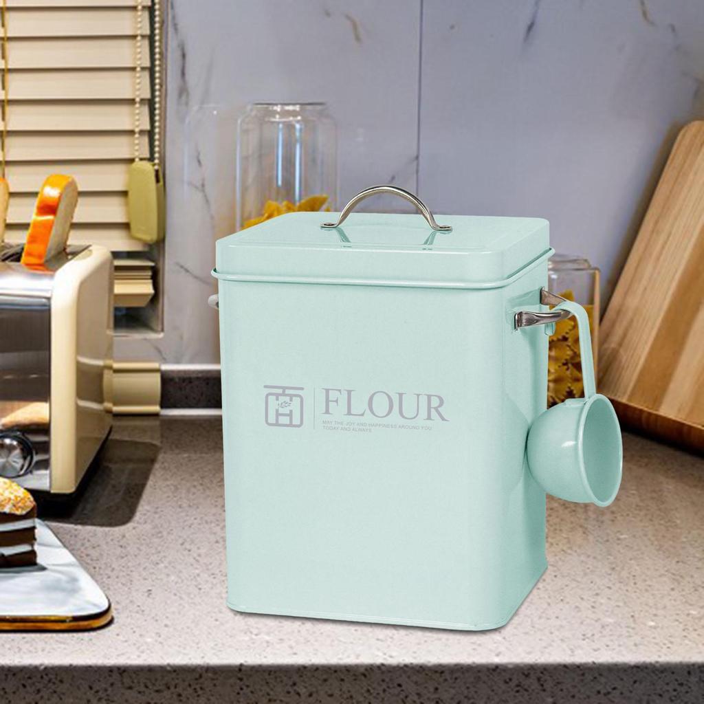Rice Storage Jar Cereal Dispenser Grain Green