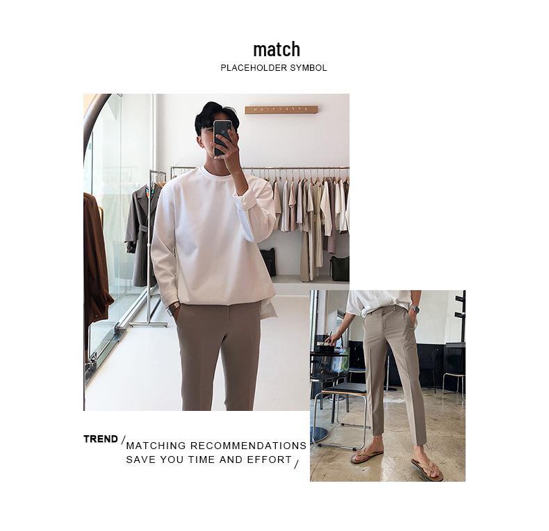 Men's Casual Loose Fit Polo Collar Knit Sweater - Autumn Solid Color Korean Hong Kong Style