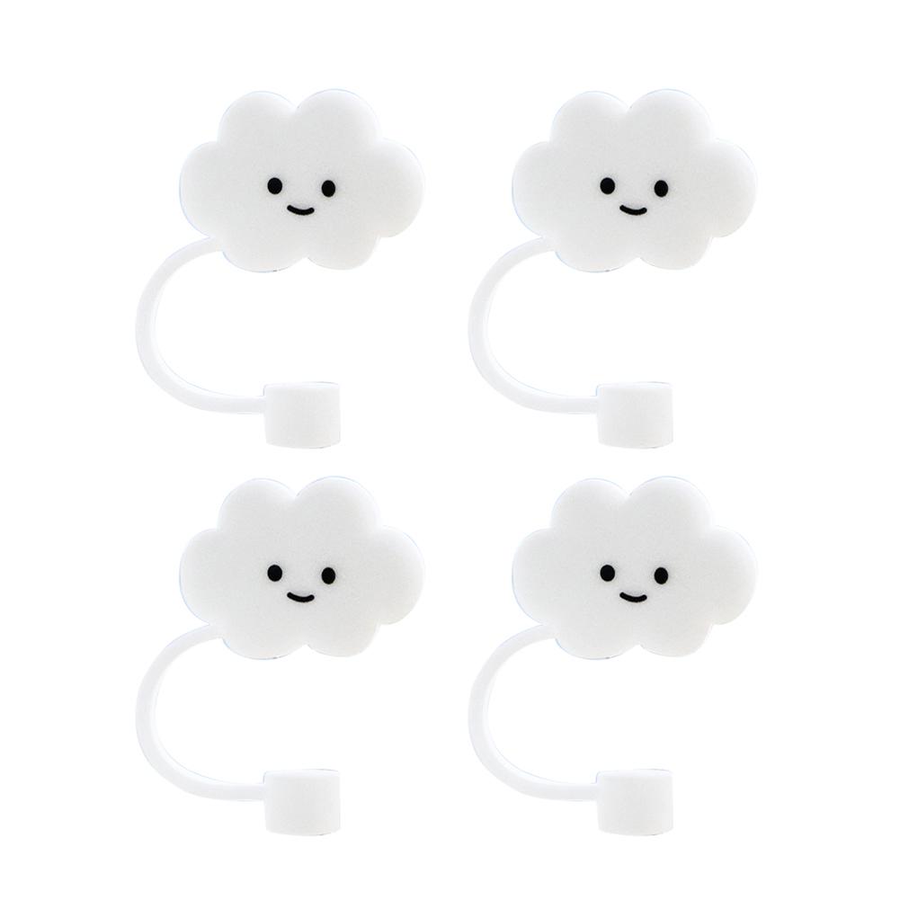 4/6/8pcs Silicone Straw Tips Cover Protection Dustproof Plugs For Straw Cap Cartoon Reusable Straw Protection Plug Accessories
