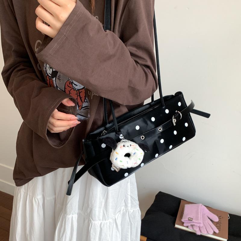 Niche polka dot bag women's fashion versatile shoulder underarm bag high-end baguette bag