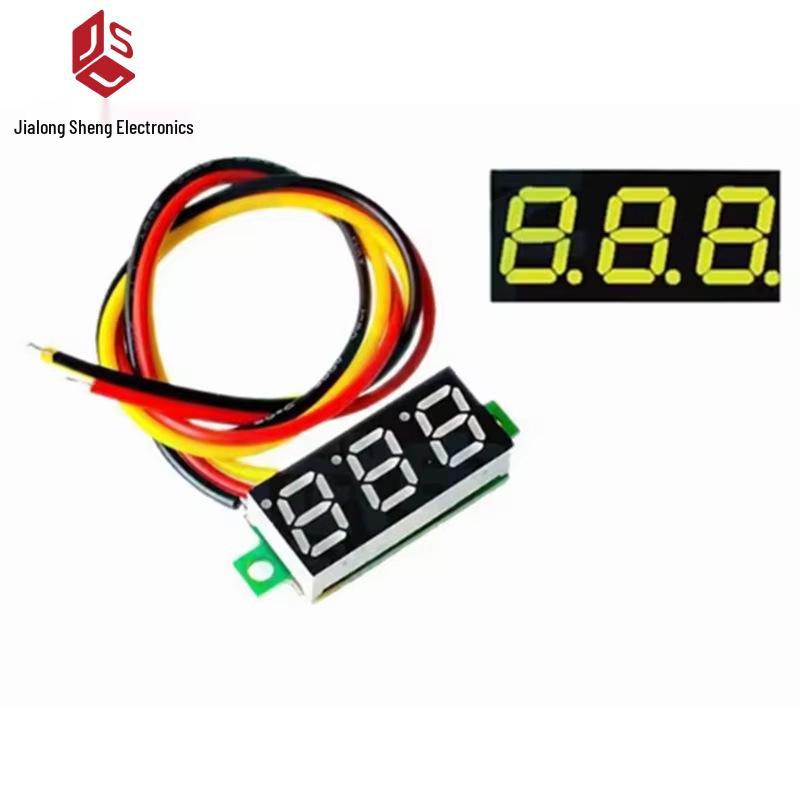 0.28" Ultra-Small Digital DC Voltmeter, Adjustable Three-Wire DC 0-100V Battery Voltage Display