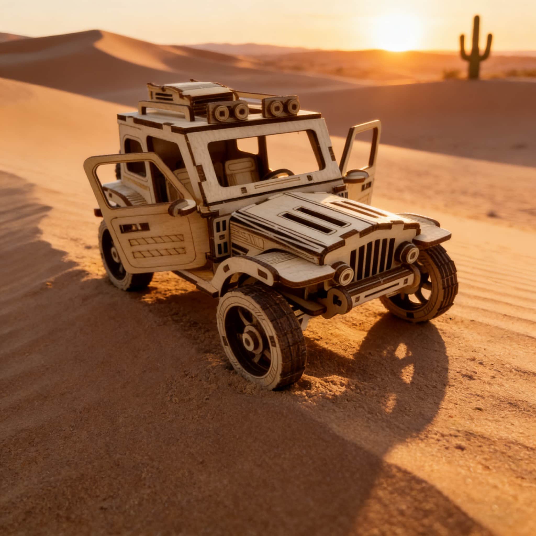 

1 wooden DO-IT-YOURSELF off road vehicle a Imaginative 3D puzzle ideal as a festive Present or home decoration белый