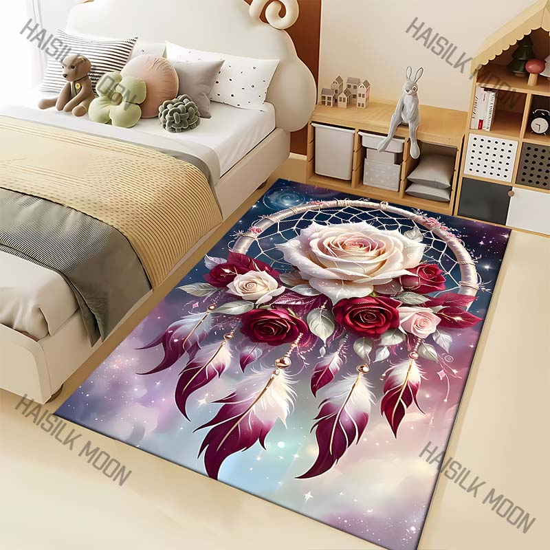 

1PC Rose Dream Catcher Carpet for Living Room Bedroom Bedside Floor Mat Sofa Table Area Rugs Home Decor Fast Shipping 40x60cm