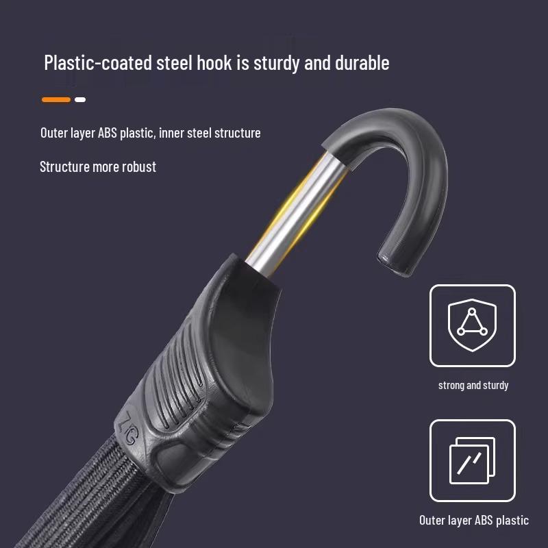 Elastic Motorcycle Bungee Cord & Tie-Down Strap for Rear Seat and Helmet Luggage
