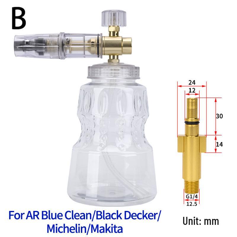 High-Pressure Foam Sprayer Nozzle for Car Washing with Large Opening and Copper-Plated Aluminum PA Bottle