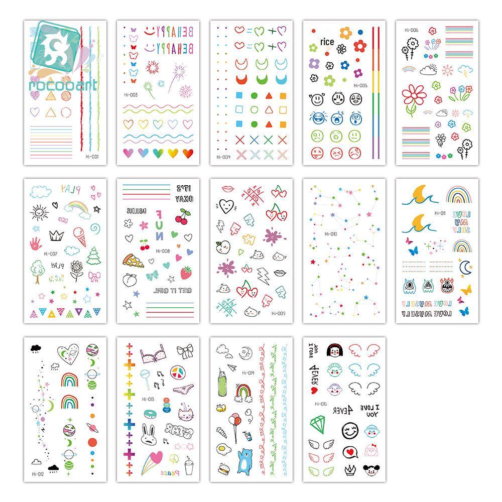 Electric Sound Festival Waterproof Blue Luminous Rainbow Tattoo Stickers