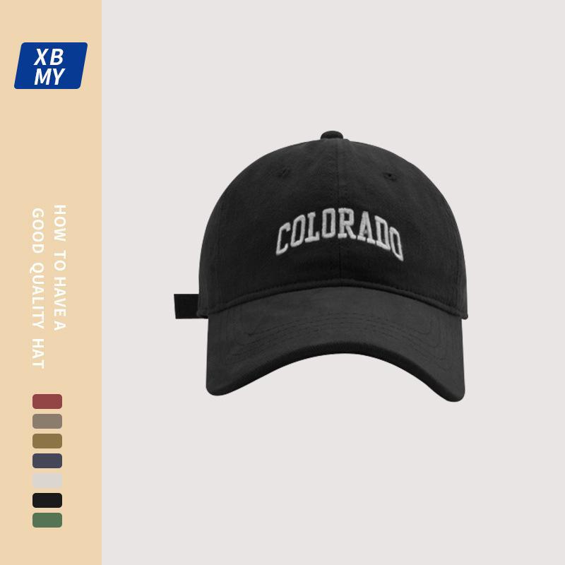 Baseball cap female spring and summer deep-topped wide-brimmed big-headed cap couple Joker tide show face small sun visor.