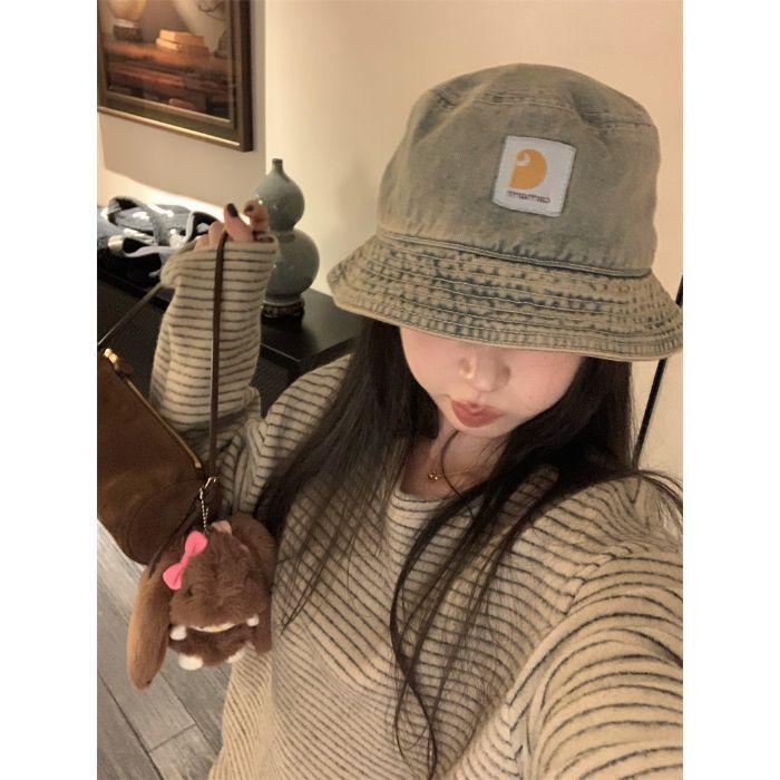 Women's Korean-Style Striped Loose Round Neck Pullover – Autumn/Winter Mid-Length Casual Top