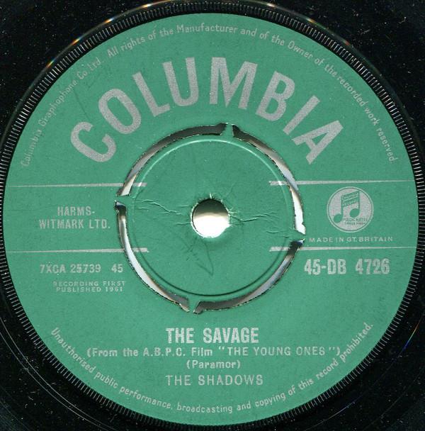 

7inch Record SHADOWS - Savage 45DB4726 Columbia 1961 UK Rock Used
