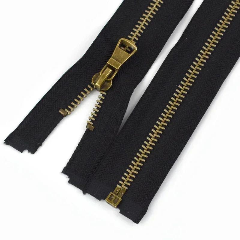 2Pcs 5# Sewing Metal Zippers 40/50/60/70/80cm Open-End Zipper Jacket Coat Auto Lock Zip Repair Kit DIY Bag Garment Accessories