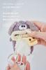 Macaroni Edge Yarn Mascot Key Case, Rabbit Version, Cute Monster Keychain, Accessory Case, Key Storage, Korean Item, Handmade (GrayRabbit)