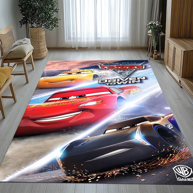 Cartoon Cars Lightning McQueen Living Room Non-Slip Area Rug Soft Carpet for Bedroom Kids Playroom Sofa,Home Decor Doormat Gift