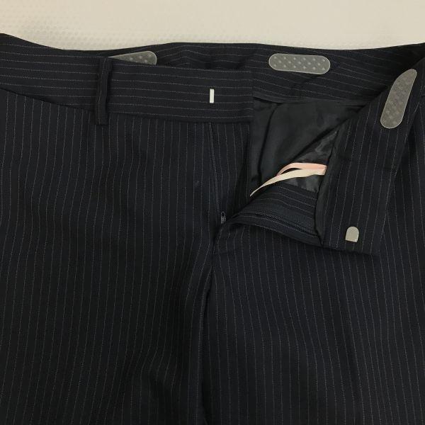 LES MUES Stretch Jacket & Pants Suit Women’s Top LL Bottom M Navy Stripe