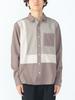 Shirt Polyester Patch Switching Long Sleeve Shirt BROWN S [Beams Heart] L/S Men's