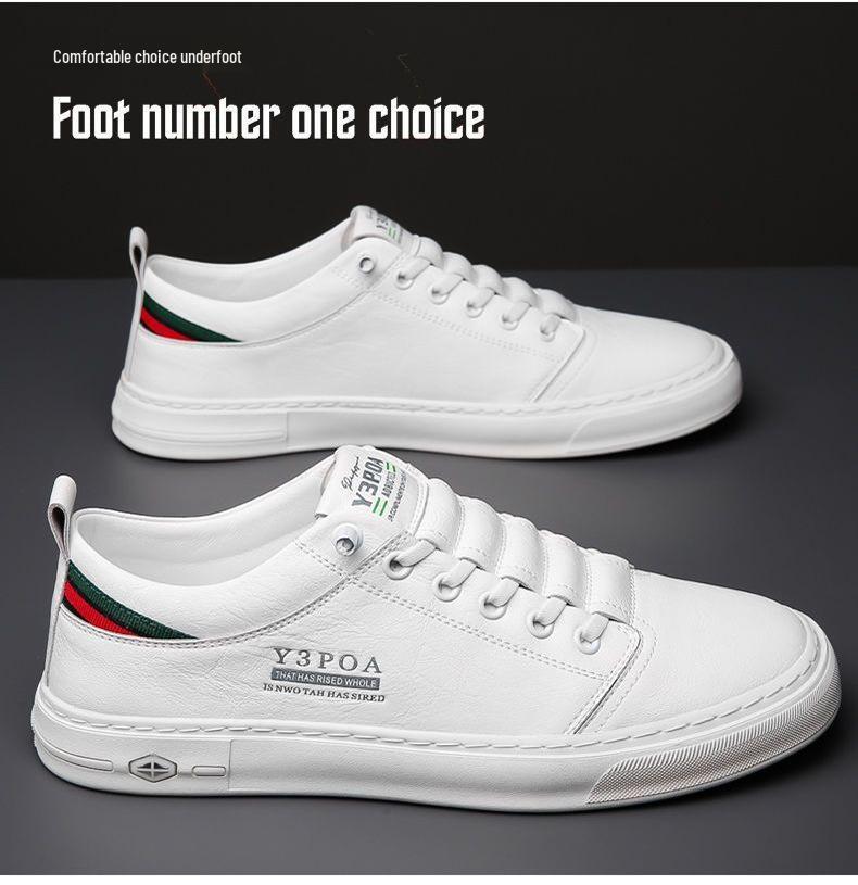 Neue Beliebte Herrenschuhe aus Weißem Leder: Handgefertigt, Weiche Sohle & Oberfläche, Trendige & Vielseitige Freizeitsneaker.