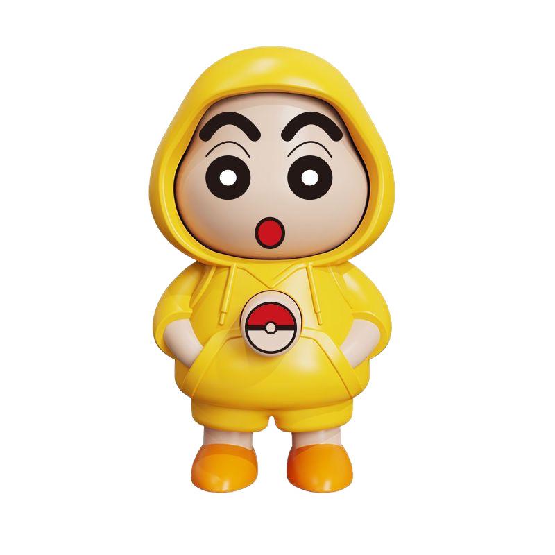 Crayon Shin-chan Face-Changing Pikachu Figurine Keychain Toy