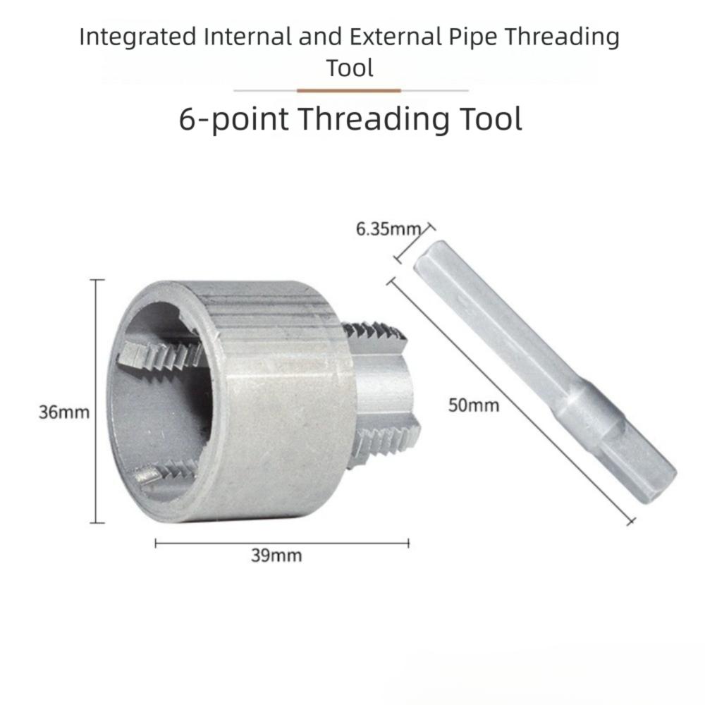 4/6 Points Pvc Pipe Threader Plumbing Tool Durable Internal and External Thread Opener Multifunction Waterpipe Tapping Tool