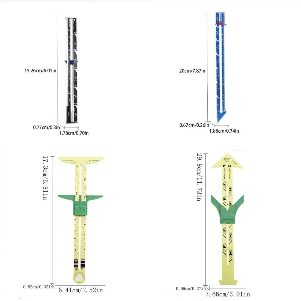 High Quality 5-in-1 Sewing Ruler Multifunctional Sliding Tailor Ruler Plastic T-shaped Measuring Sewing Tool Home DIY