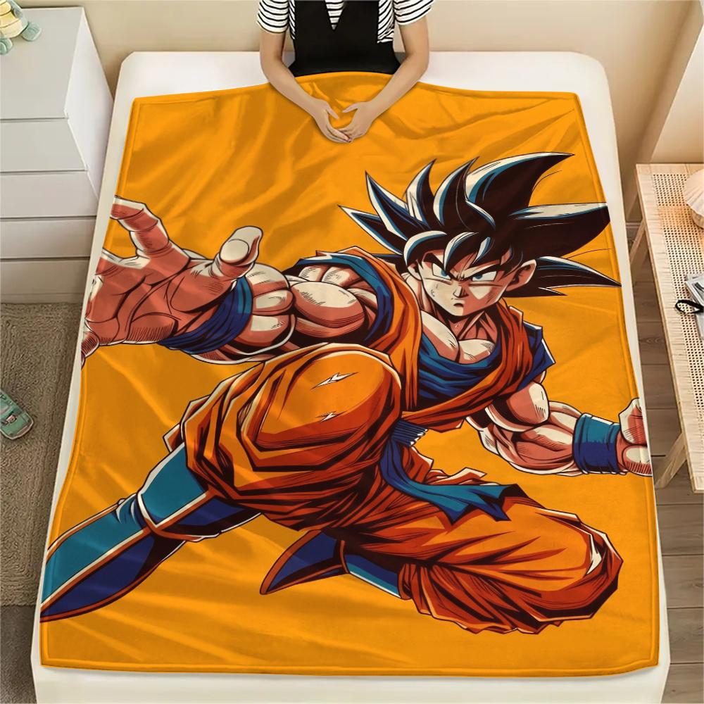 Son Goku Theme Illustration Blanket, Warm Throw for Living Room, Great Gift for Goku Collectors.chl