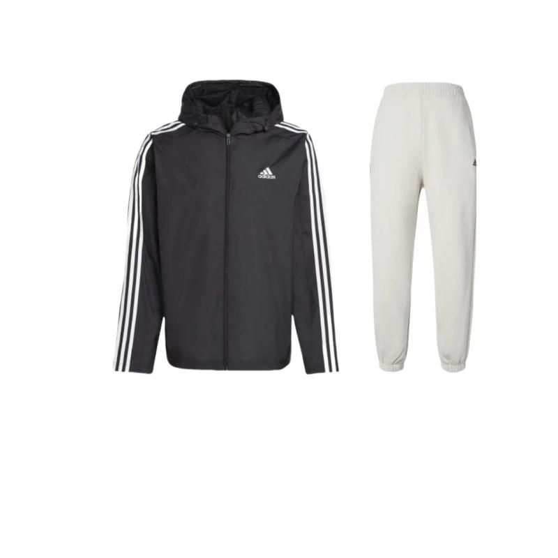 

Adidas Спортивные штаны с тремя полосками, напечатанным логотипом, застегивающиеся на молнию, с капюшоном и длинными рукавами, манжеты, унисекс, спортивная одежда IV7602+-IB0381 L