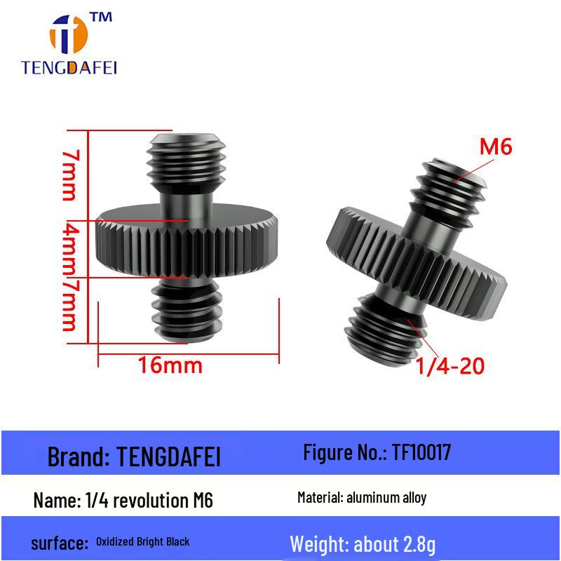 Reversible 1/4" Male To 3/8" Female Adapter for Camera Tripod Ball Head with M4-M8 Conversion Screws