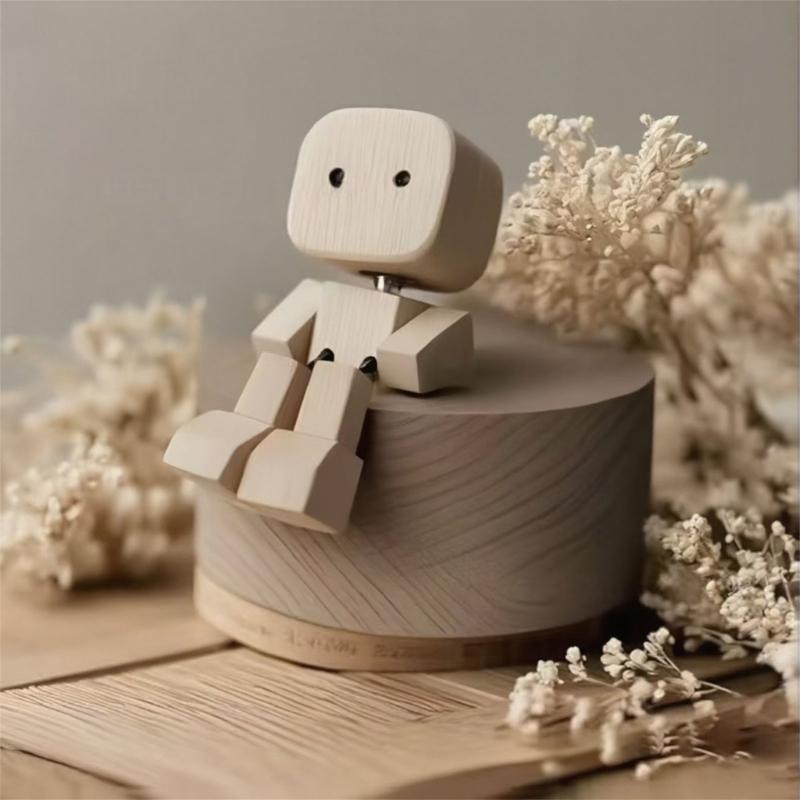 Swaying Wooden Figure Car Vents Clip Diffuser Home Office Decoration