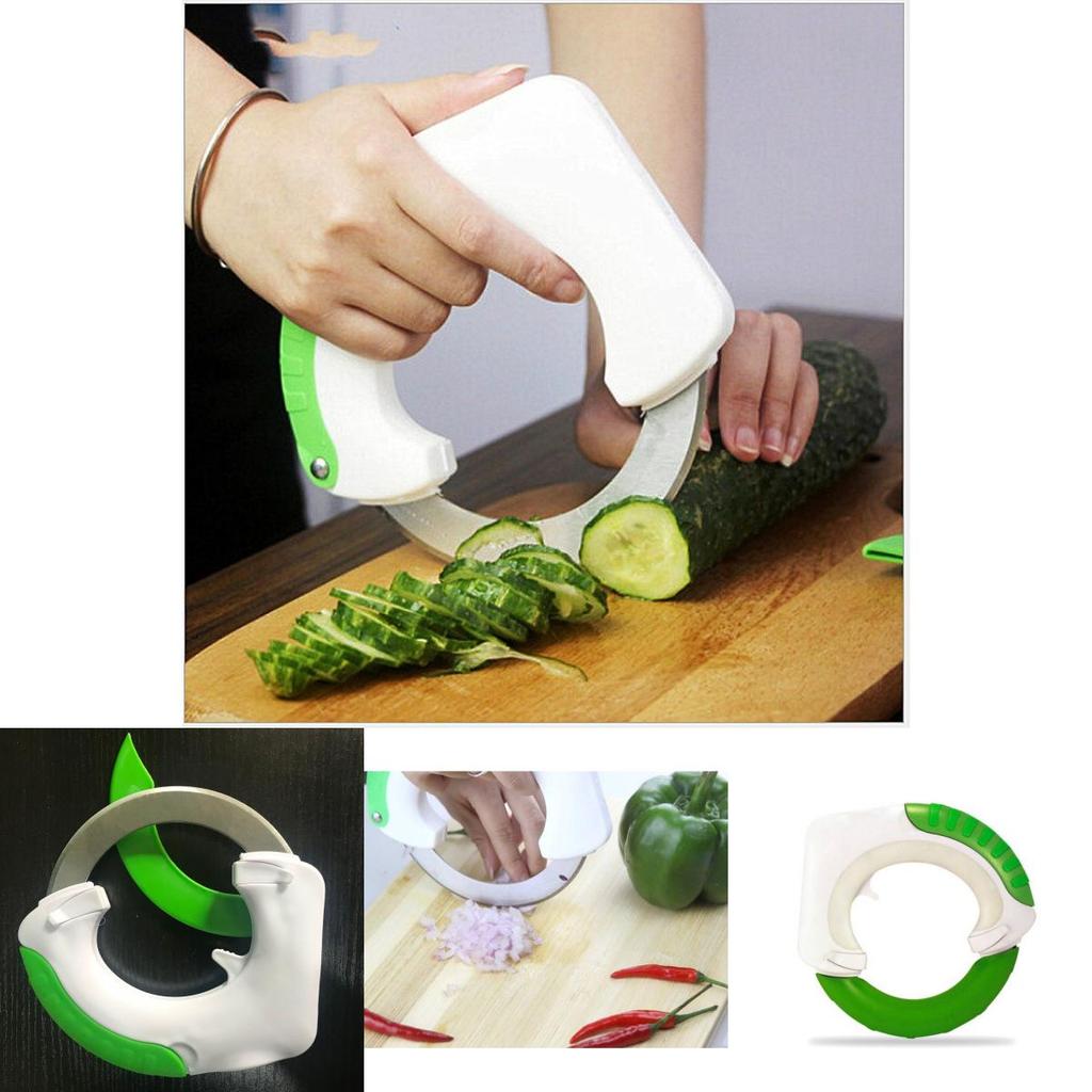 Multifunctional Circular Kitchen Knife With Stainless Steel Blade For Cutting Vegetables Pizza Cake