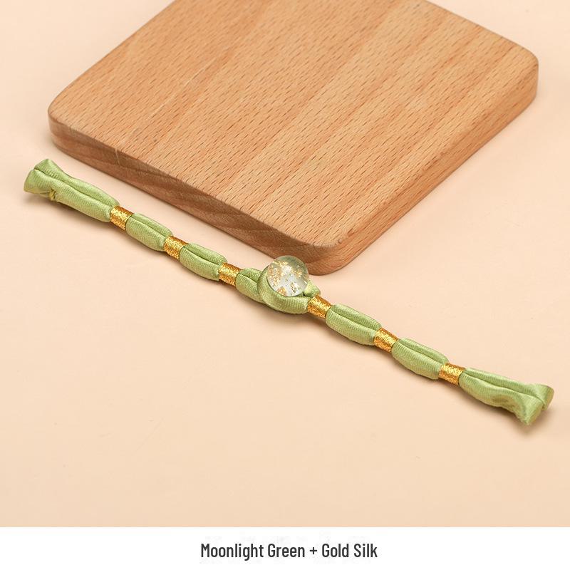 Hengmeihe Ręcznie Robiony Koralikowy Guzik Cheongsam ze Złotej Folii z Wykończeniem Złotą Nicią