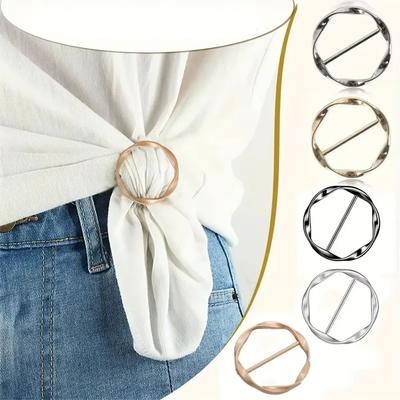 Fashion Adjustable Shirt Ring Belt and Scarf Belt Accessories Belt Buckle Multipurpose Scarf Buckle Daily Use