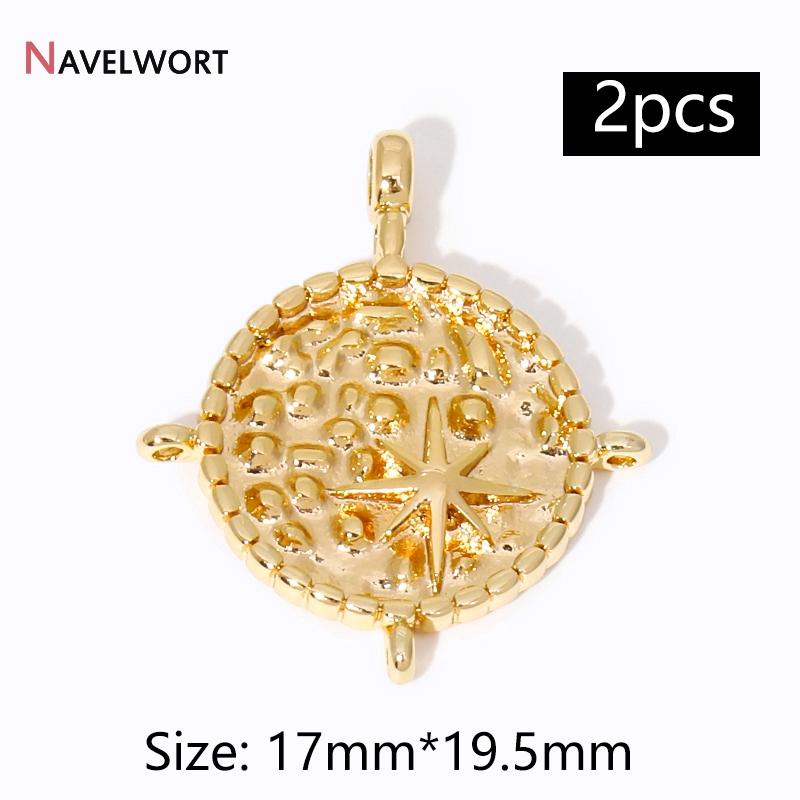 2Pcs 14K Gold Plated Brass Metal Conch Pendant,Charms For Jewelry Making,DIY Earring Bracelet Necklace Making Findings Supplies