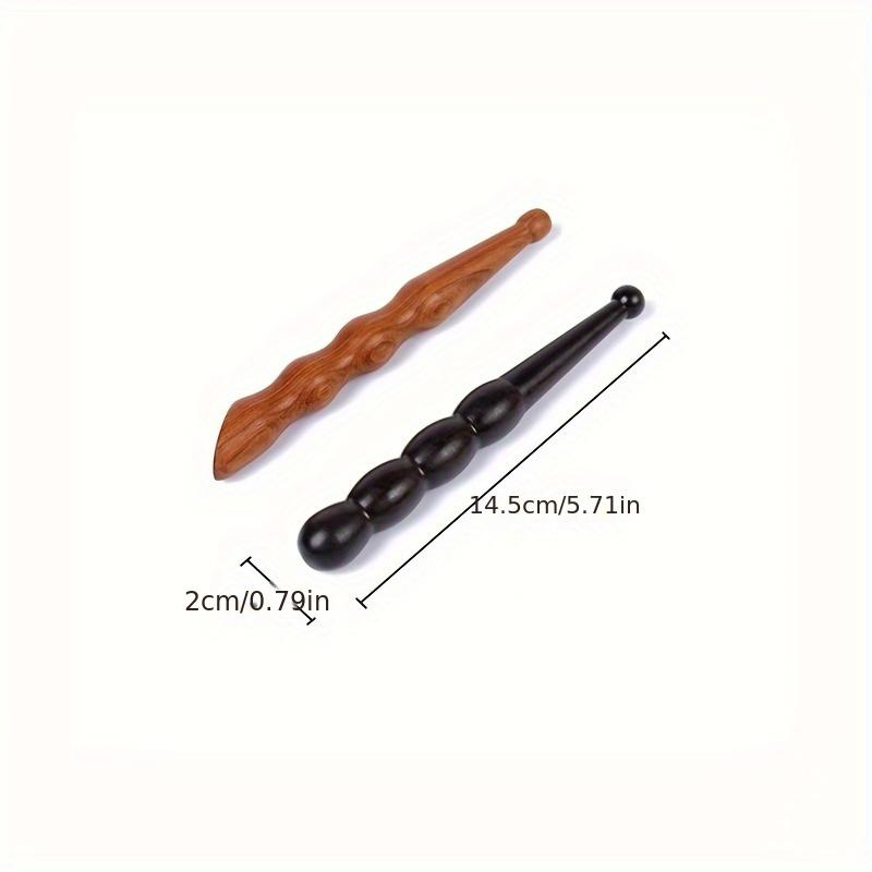 Sandalwood Facial Massage Stick Acupoint Scraping & Essence Cream Kneading Tool Solid Wood Foot Relax Pen Foot Body Massage Tool