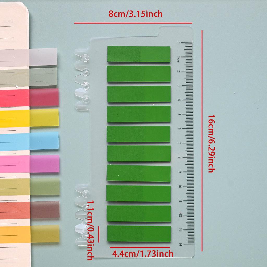 200-3200Sheets Waterproof Sticky Notes, Monochromatic, Plastic Memo Pad with Ruler for School, Office, Student Stationery