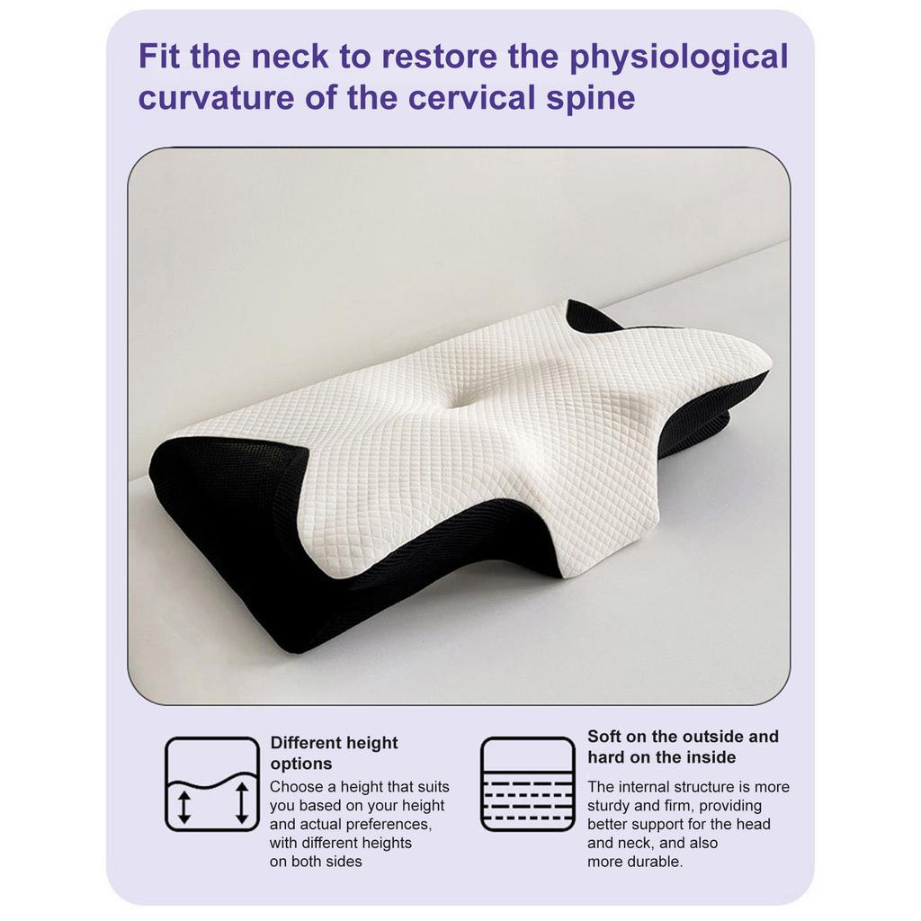 Comfortable Memory Foam Pillow, Ergonomically Designed Sleep Enhancing Cervical Support Pillow, Ideal For Female Side, Back And Stomach Sleepers