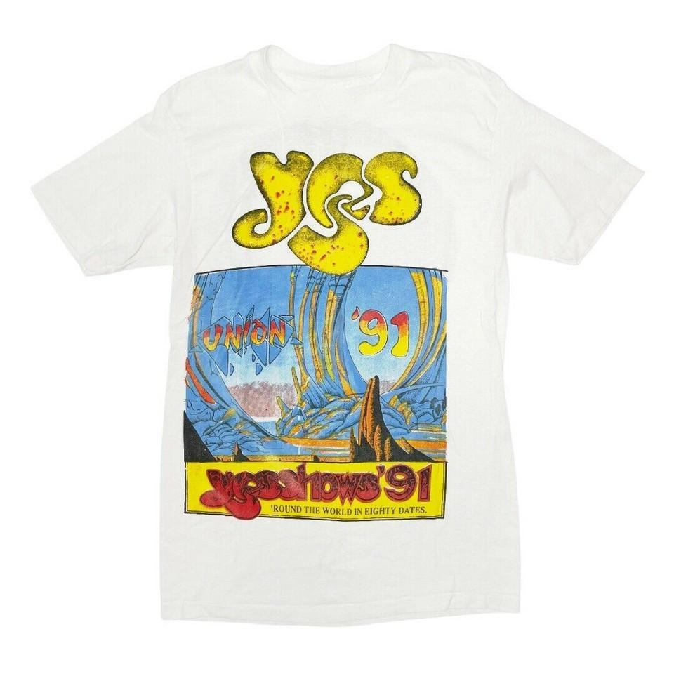 Rare YES union 1991 tour band White Men All size gift Family Shirt E450 S