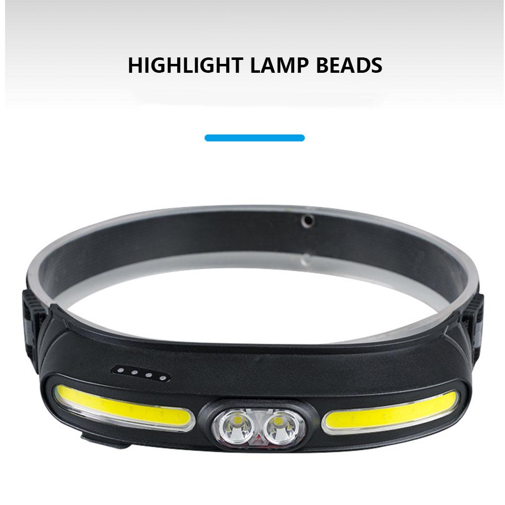 

COB Headlamp Fishing Headlight 5 Lighting Modes Flashlight USB Rechargeable Head Light Outdoor Camping Portable Working Light 2 mode-no box