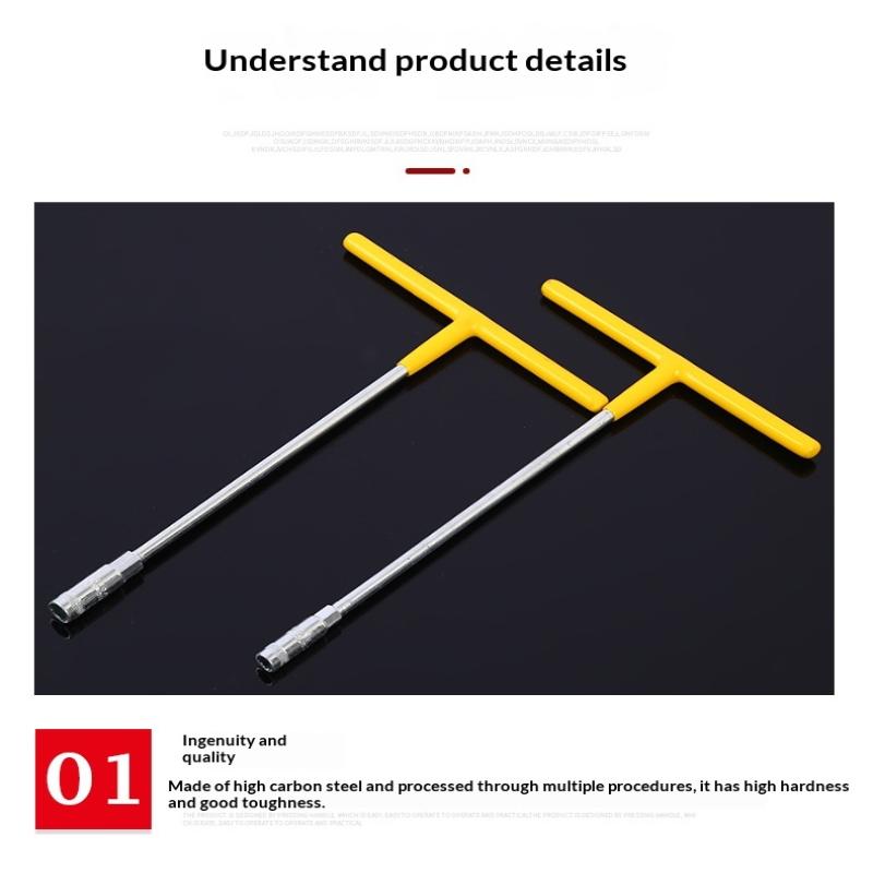 T-Type Socket Wrench Set, T-Shaped Extended Hex Wrench, Rubber-Coated Car And Motorcycle Tire Repair Tools