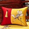 New Chinese-style Throw Pillows with Bird and Flower Embroidery Redwood Sofa Cushion Cover Large Cushion for Living Room Bed