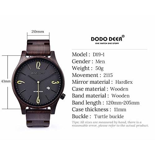 DODO DEER Men's, Women's, and Couples Wooden Watches, Japanese-Made Quartz Analog, Lightweight, Wooden Gift Box, Business, Stylish, Casual, Premium Ha