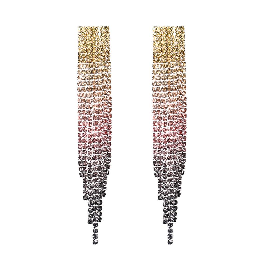 Explosive Super Flash Full Diamond Long Fringed Earrings